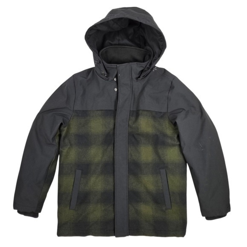 Pendleton Mens Green Buffalo Plaid Wool Blend Hooded Jacket Medium CM417